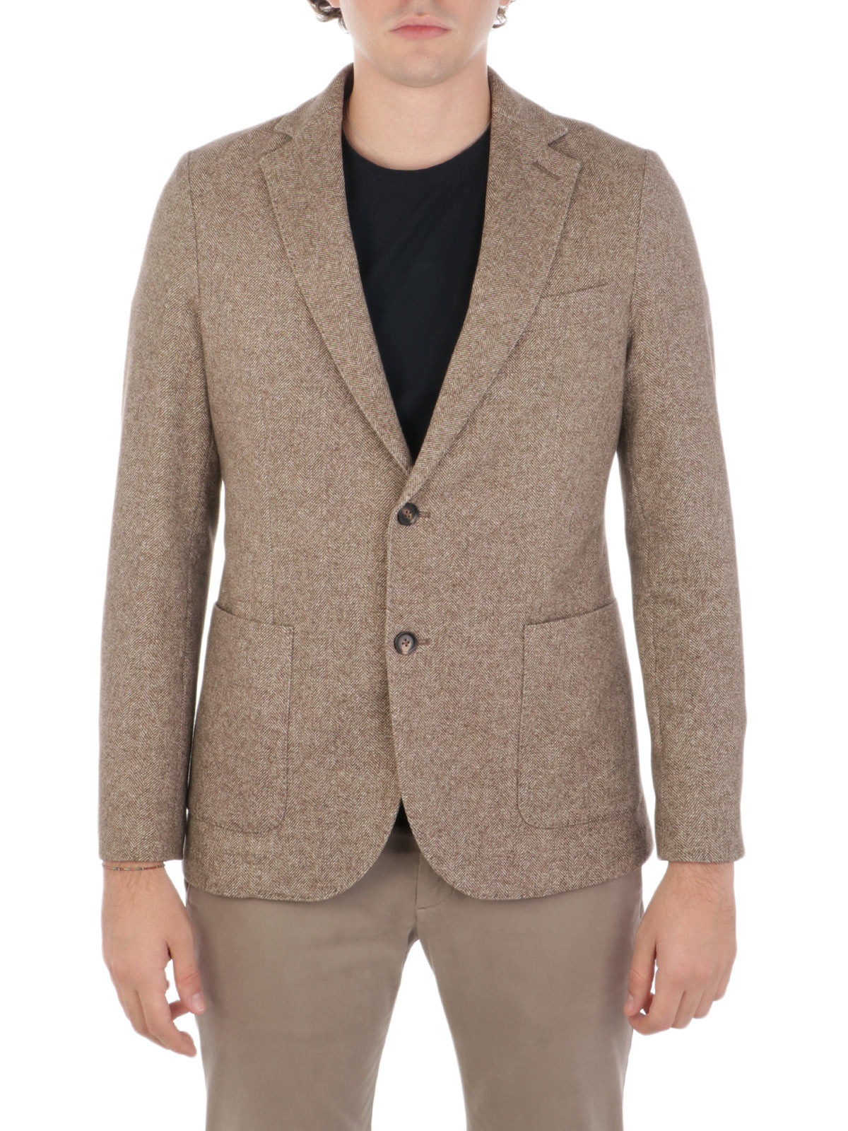 WU4-4569 Giacca Monopetto Felpa Spigata Moro Man