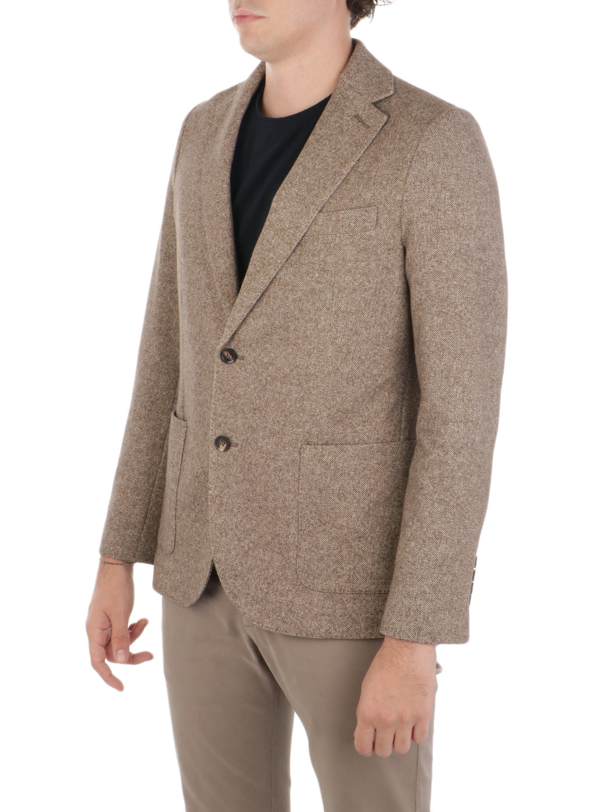 WU4-4569 Giacca Monopetto Felpa Spigata Moro Man