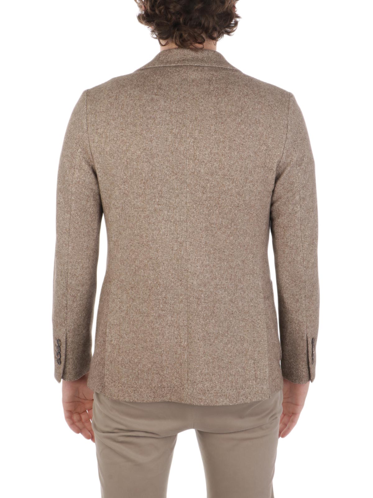 WU4-4569 Giacca Monopetto Felpa Spigata Moro Man