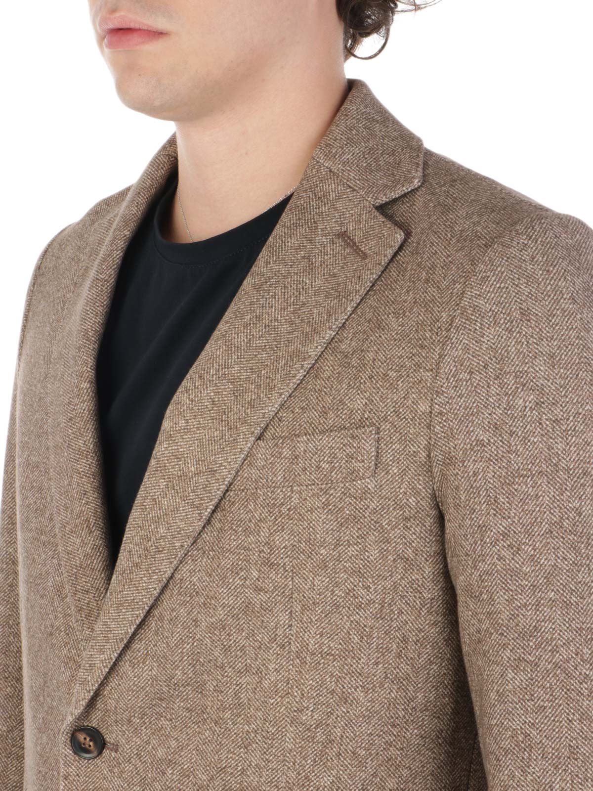 WU4-4569 Giacca Monopetto Felpa Spigata Moro Man