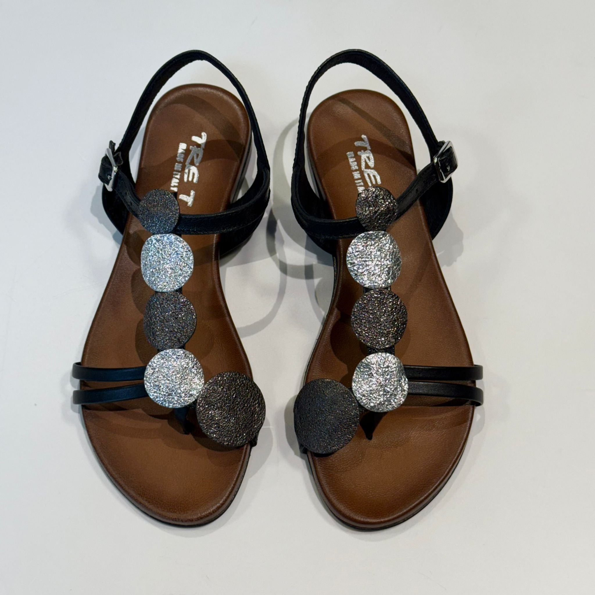 S5-1822 Infradito Medaglione Nero