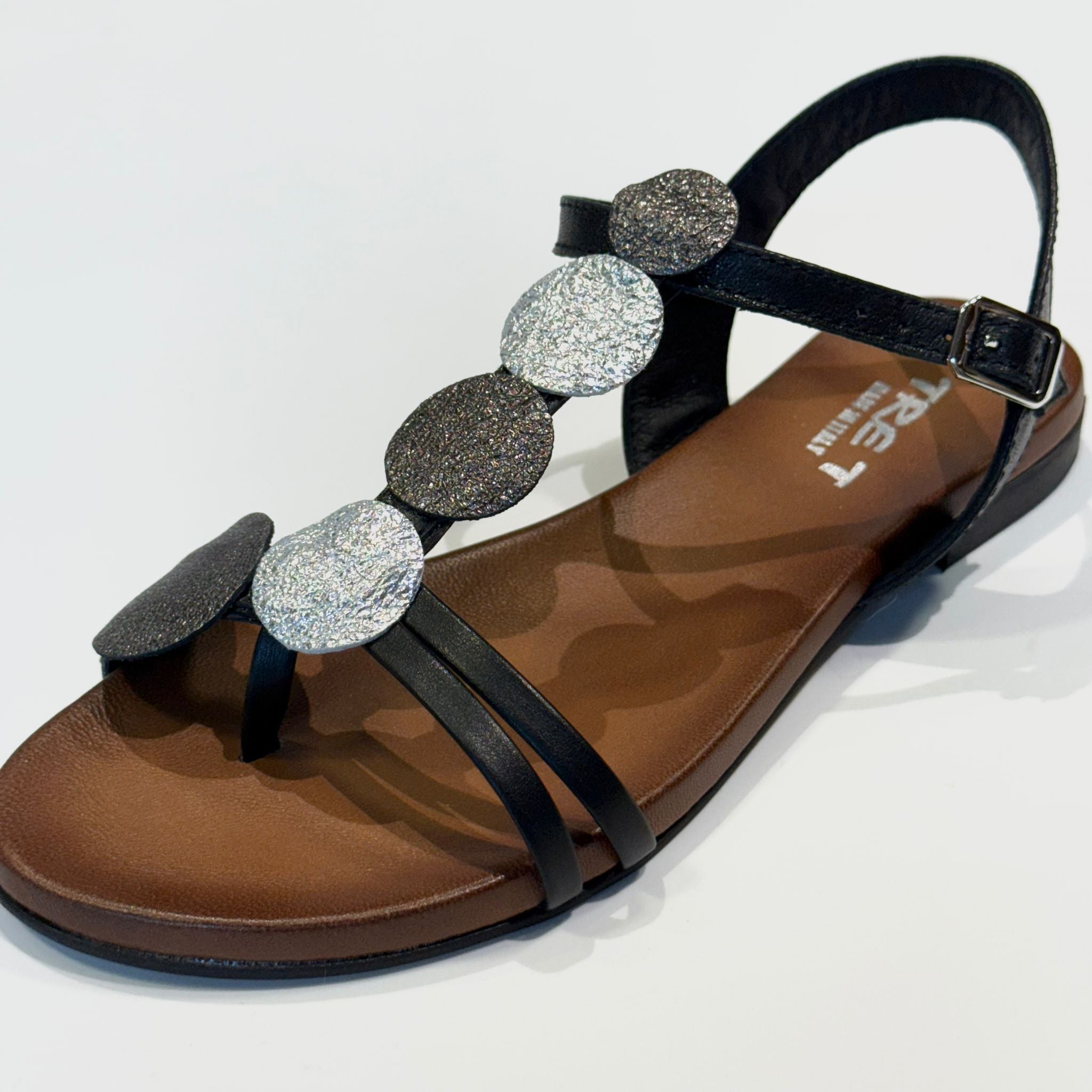 S5-1822 Infradito Medaglione Nero