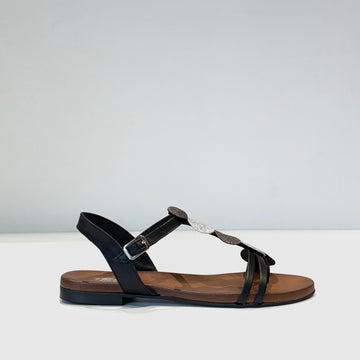 S5-1822 Infradito Medaglione Nero