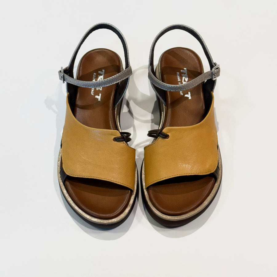 S5-1844 Sandalo Zeppa Ocra Malva