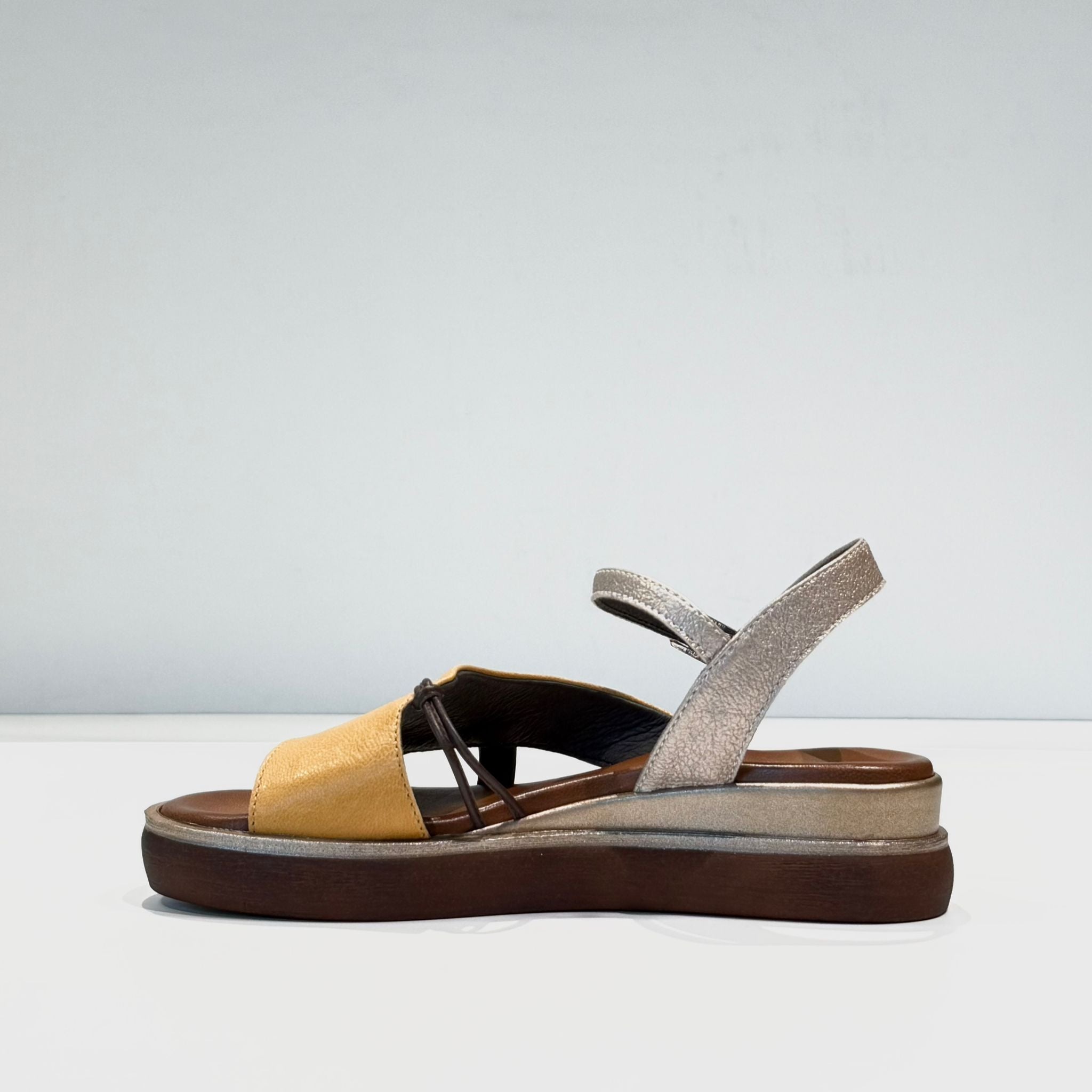 S5-1844 Sandalo Zeppa Ocra Malva