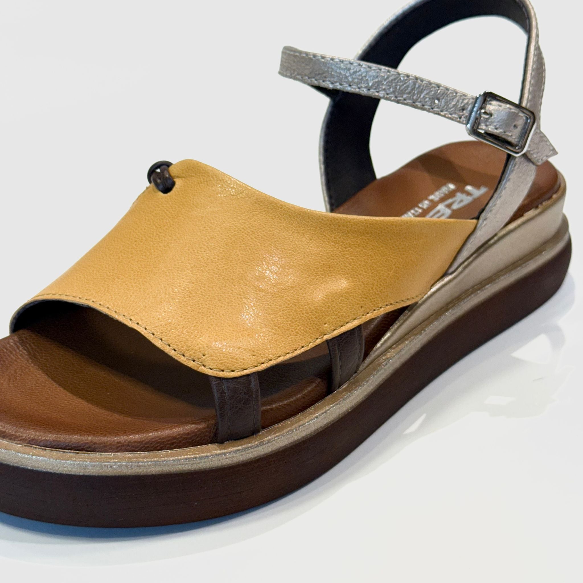 S5-1844 Sandalo Zeppa Ocra Malva