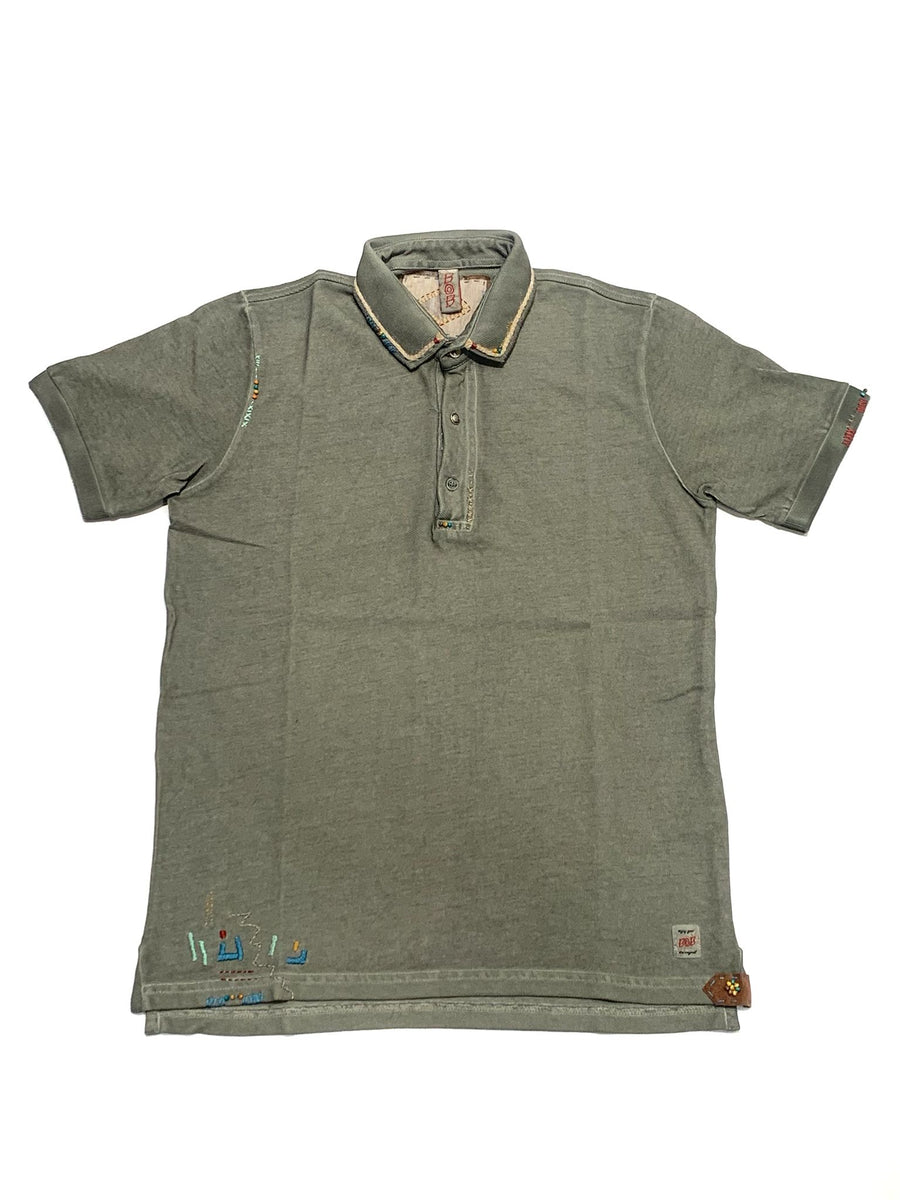 S4-RICKY383 Polo Ricamata Militare Man