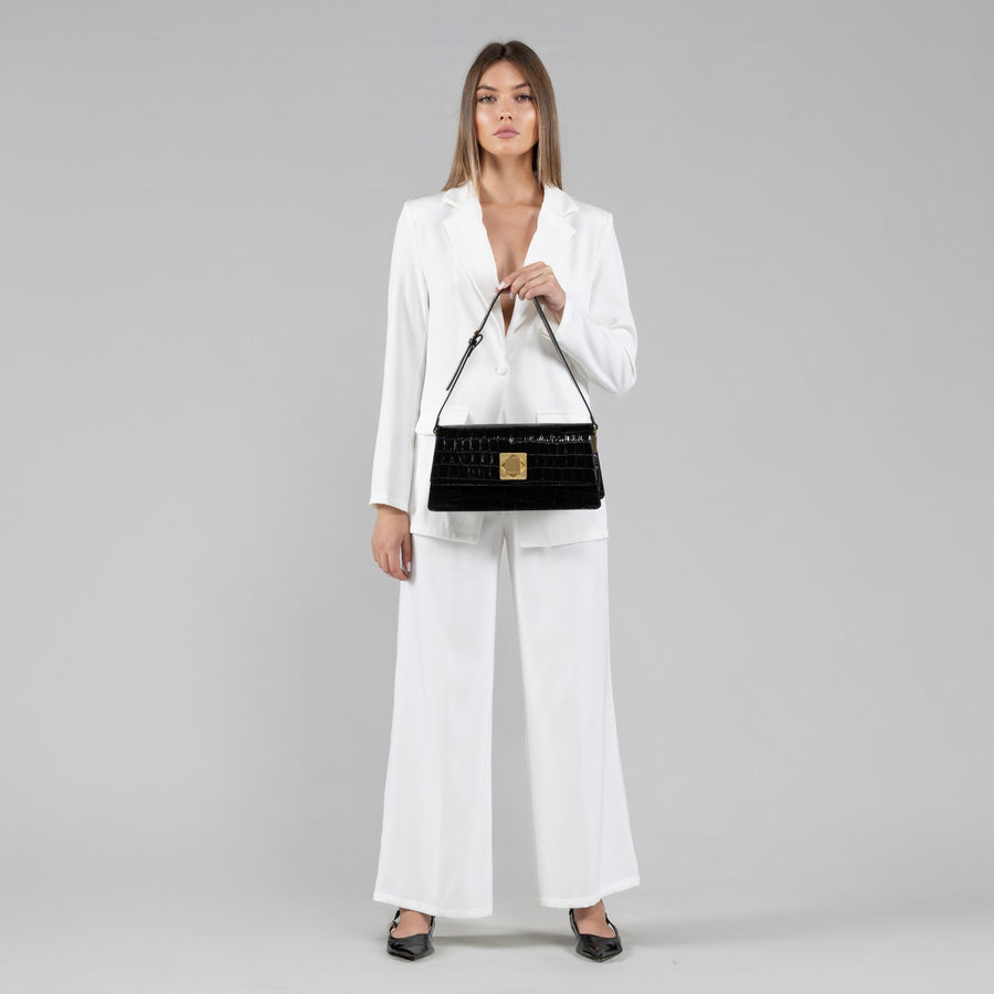 W5-1902 FLAVIA Borsa Cocco Nero