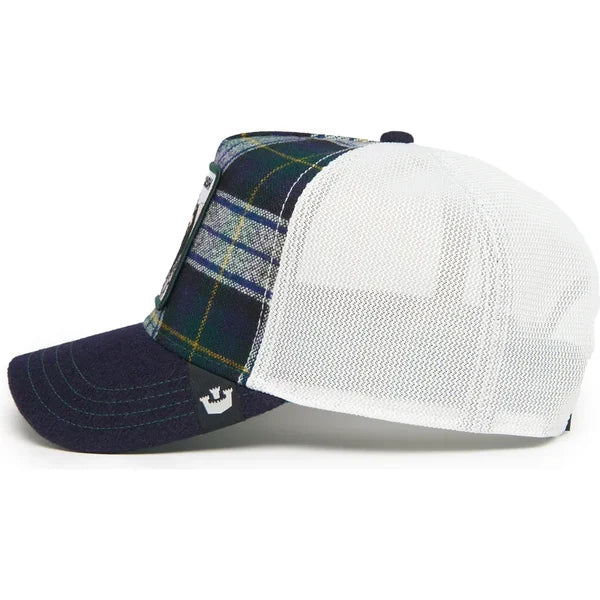 W4-1489 TRUCKER Plaid Cash Cow NVY