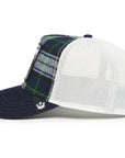 W4-1489 TRUCKER Plaid Cash Cow NVY