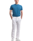 US4-Pantalone Chino Portofino Lino Optic White Man