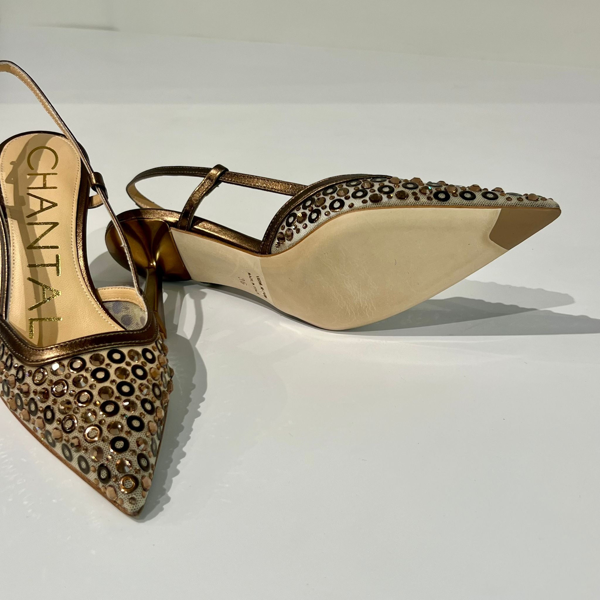 S6-3047 Slingback Borchiette Bronzo