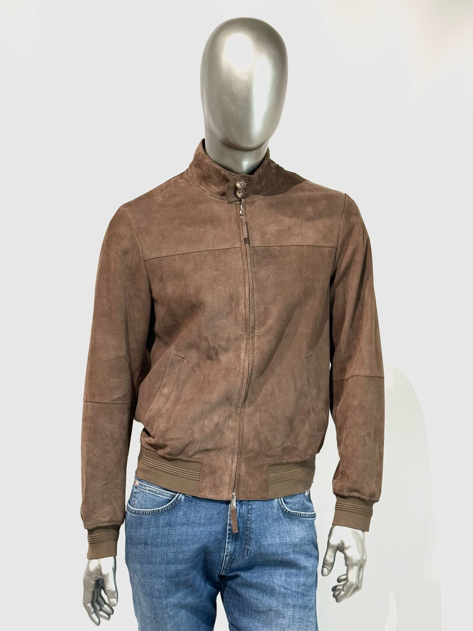 US5-MEMPHIS Giubbotto Pelle Traforata Scamosciata Mud Man