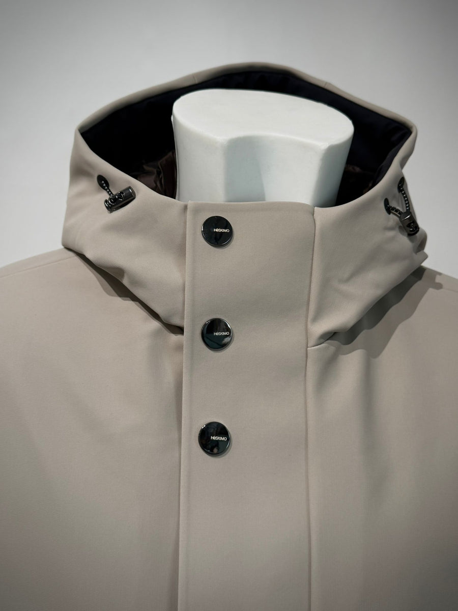 W5-0015 FROST Parka Tech Lungo Cappuccio Beige Man