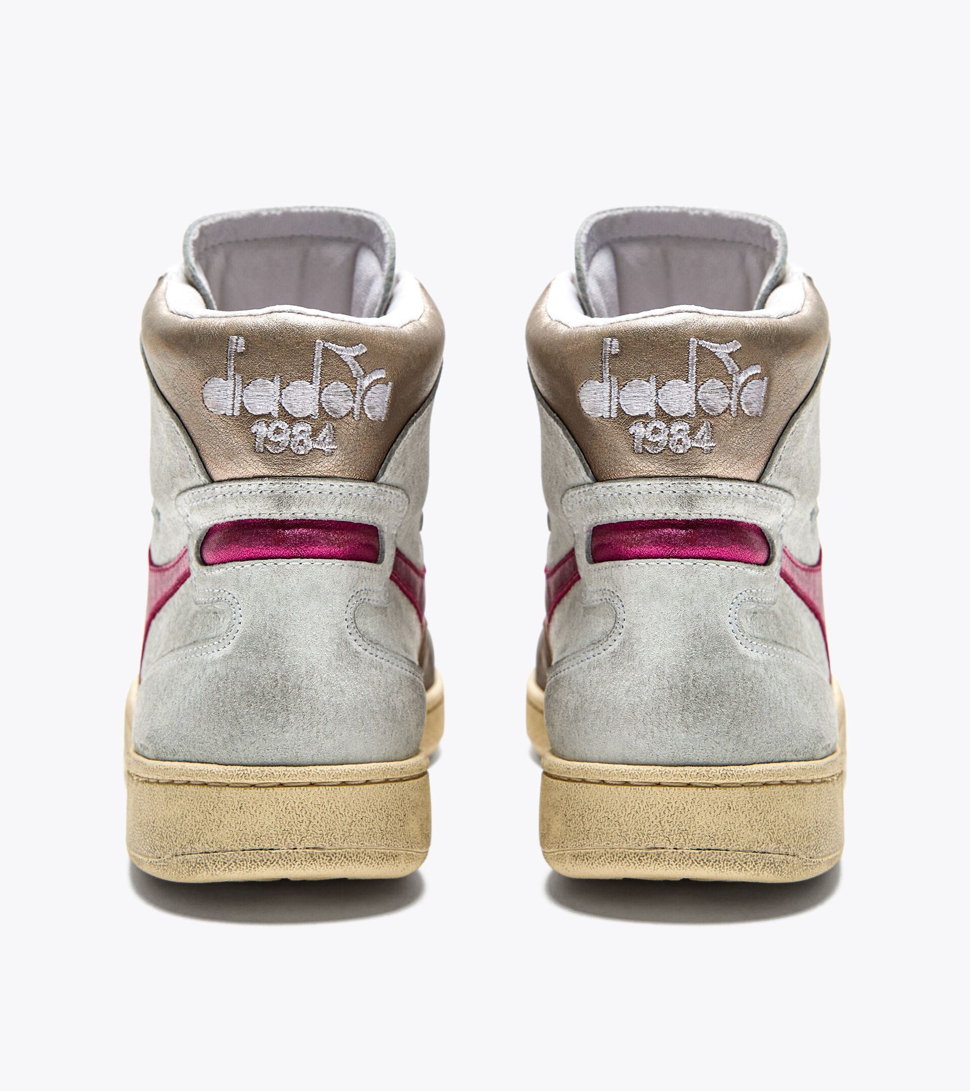 DW3-MI Basket MID Metal Pigskin Bianco/Rosso Fucsia Woman