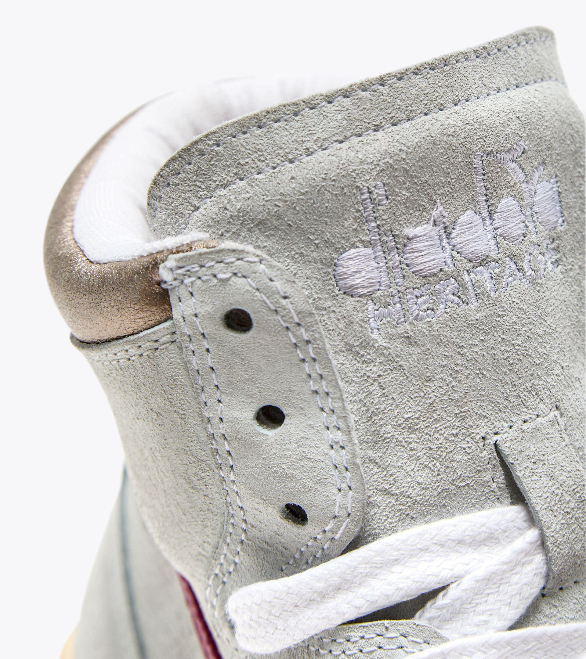 DW3-MI Basket MID Metal Pigskin Bianco/Rosso Fucsia Woman