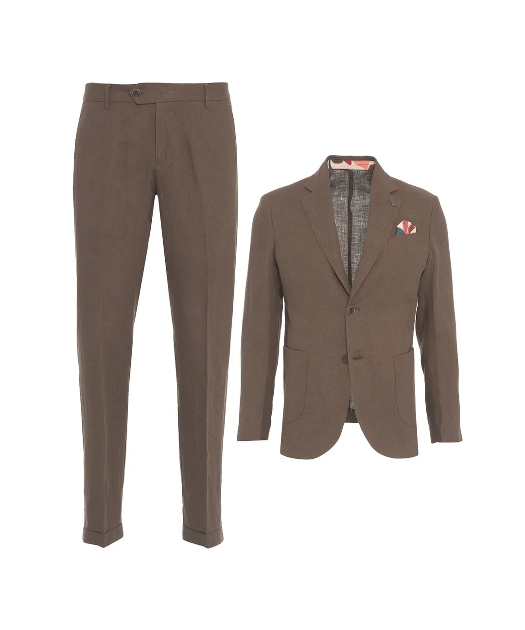 S5-SUIT403 Abito Monopetto In Lino Cioccolato Man