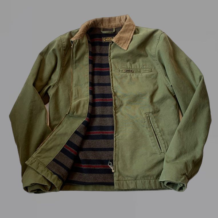 UW4- Trucker Jacket Canvas Plain Army Man