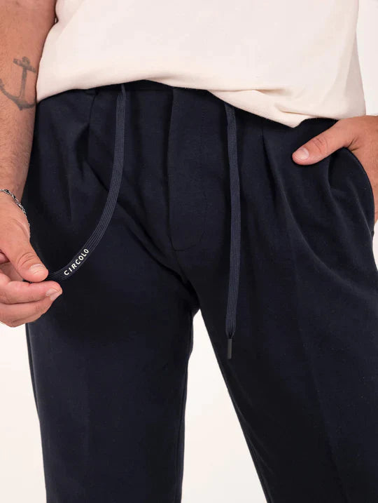 WU3-4009-3583 Pantalone Coulisse Blu Touch Man