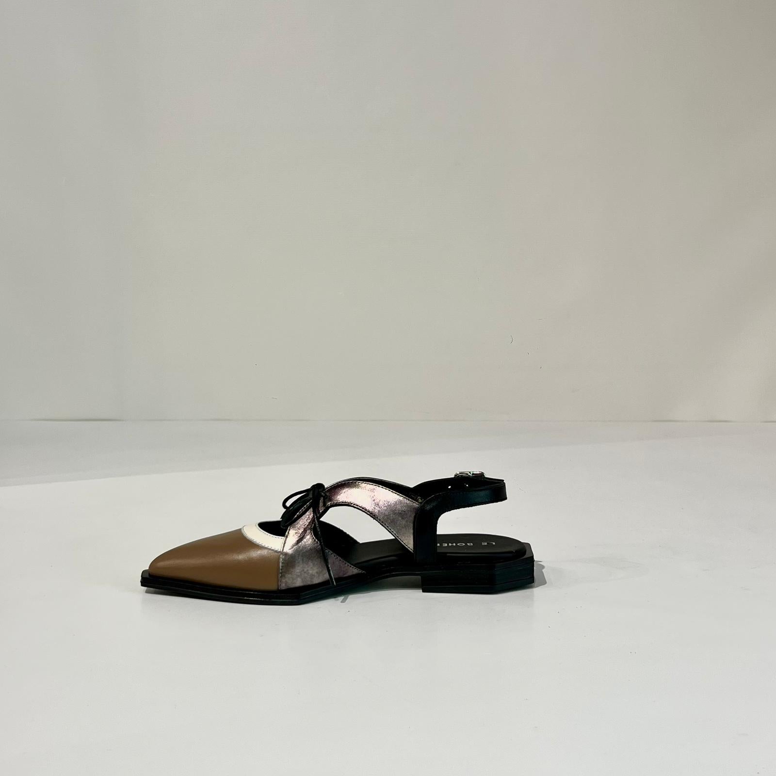 S6-P18-L Slingback Caffè Latte Nero