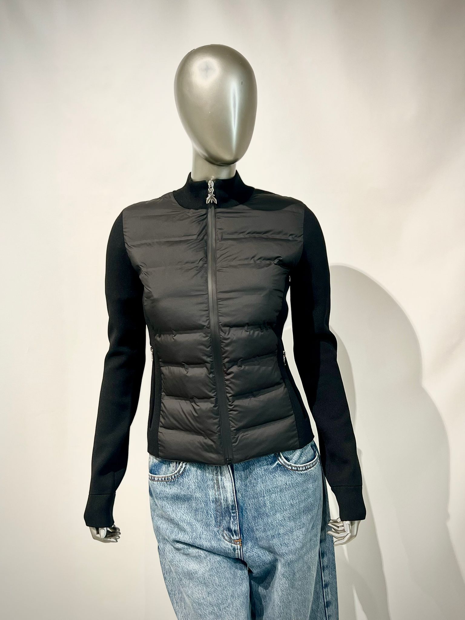 S6-8O0219 Piumino Ultralight Inserti in Maglia Nero