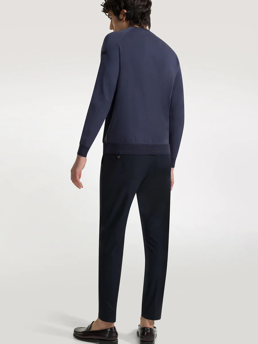 US4-102 Girocollo Amos Blue/Black Man