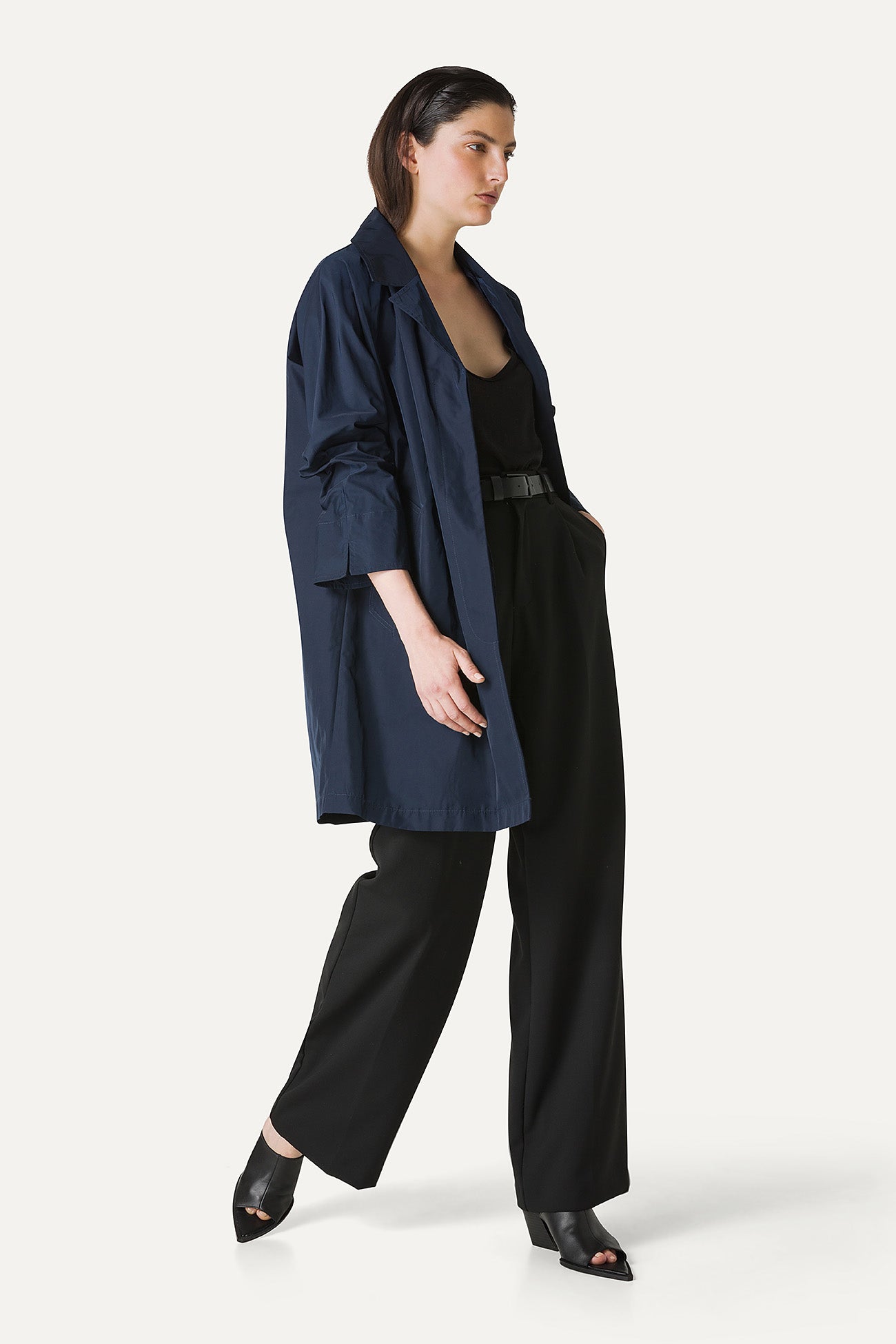 S5-9138 Trench in Nylon Memory Blu Notte