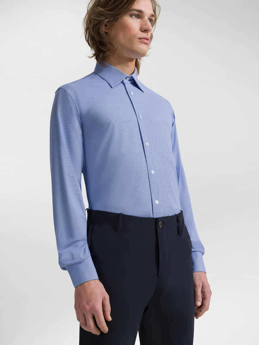 US4-253 Camicia Oxford Jacquard Royal Man