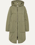 W4-9094 Parka Lungo Nylon Memory Verde Mimetico