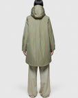 W4-9094 Parka Lungo Nylon Memory Verde Mimetico