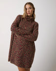 W5-13001 Abito in Filato Alpaca Stampa Animalier