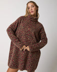 W5-13001 Abito in Filato Alpaca Stampa Animalier
