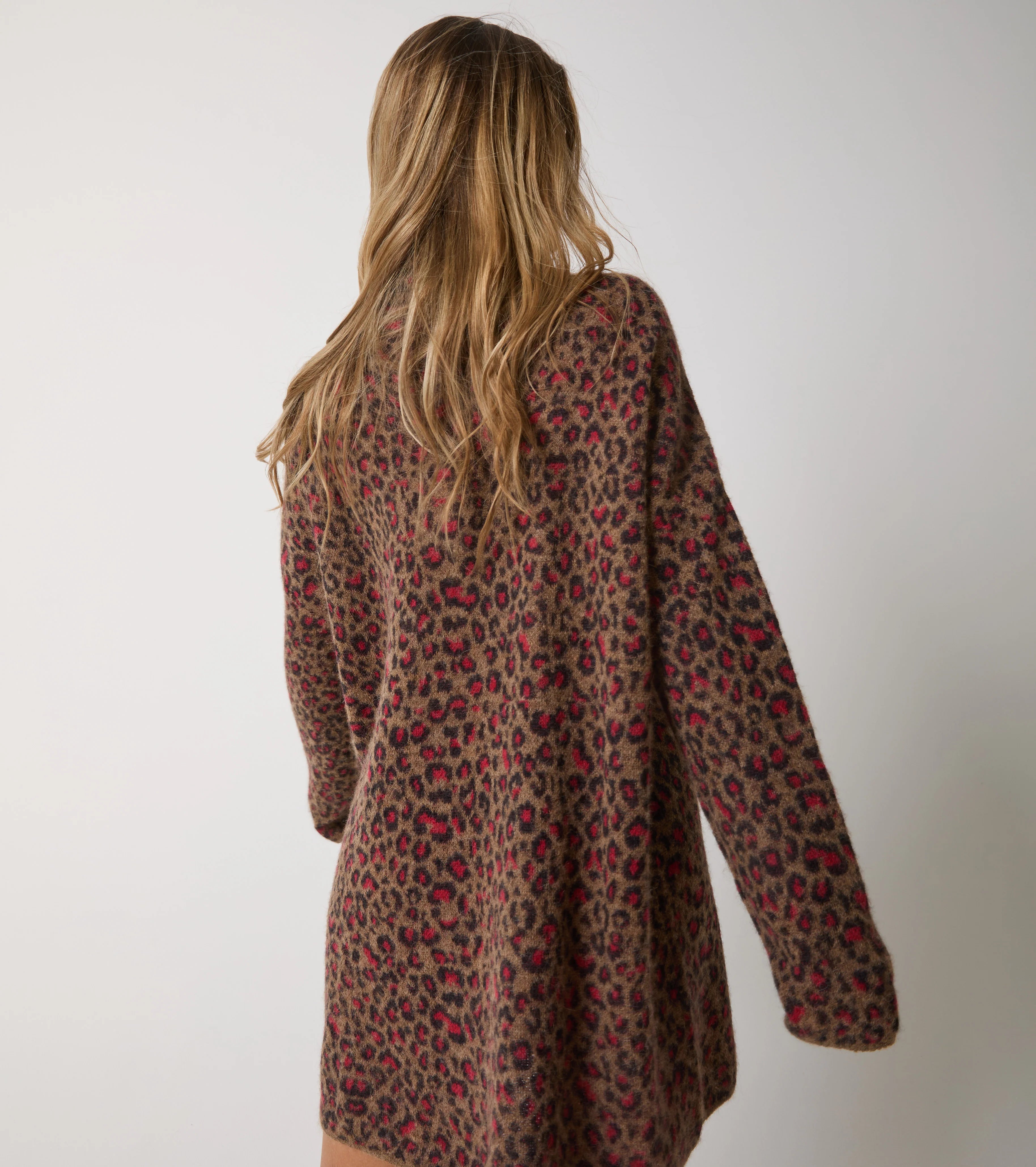 W5-13001 Abito in Filato Alpaca Stampa Animalier