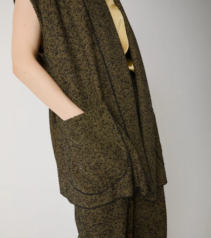 W5-35012 Gilet in Tessuto Lungo Nero Evo