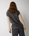 W5-53020 Maglia Dolcevita in Lana e Alpaca con Fiori