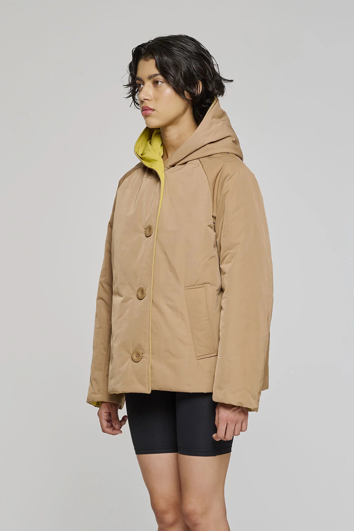 W5-9006 Giacca Nylon Reversibile Militare/Cammello 7714