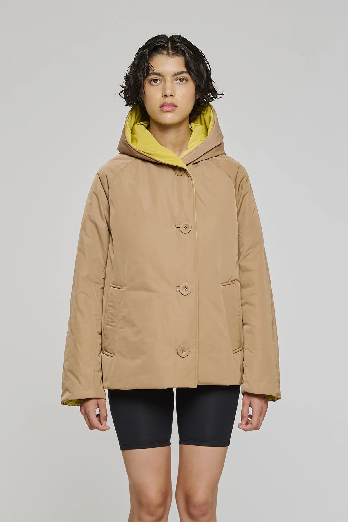 W5-9006 Giacca Nylon Reversibile Militare/Cammello 7714