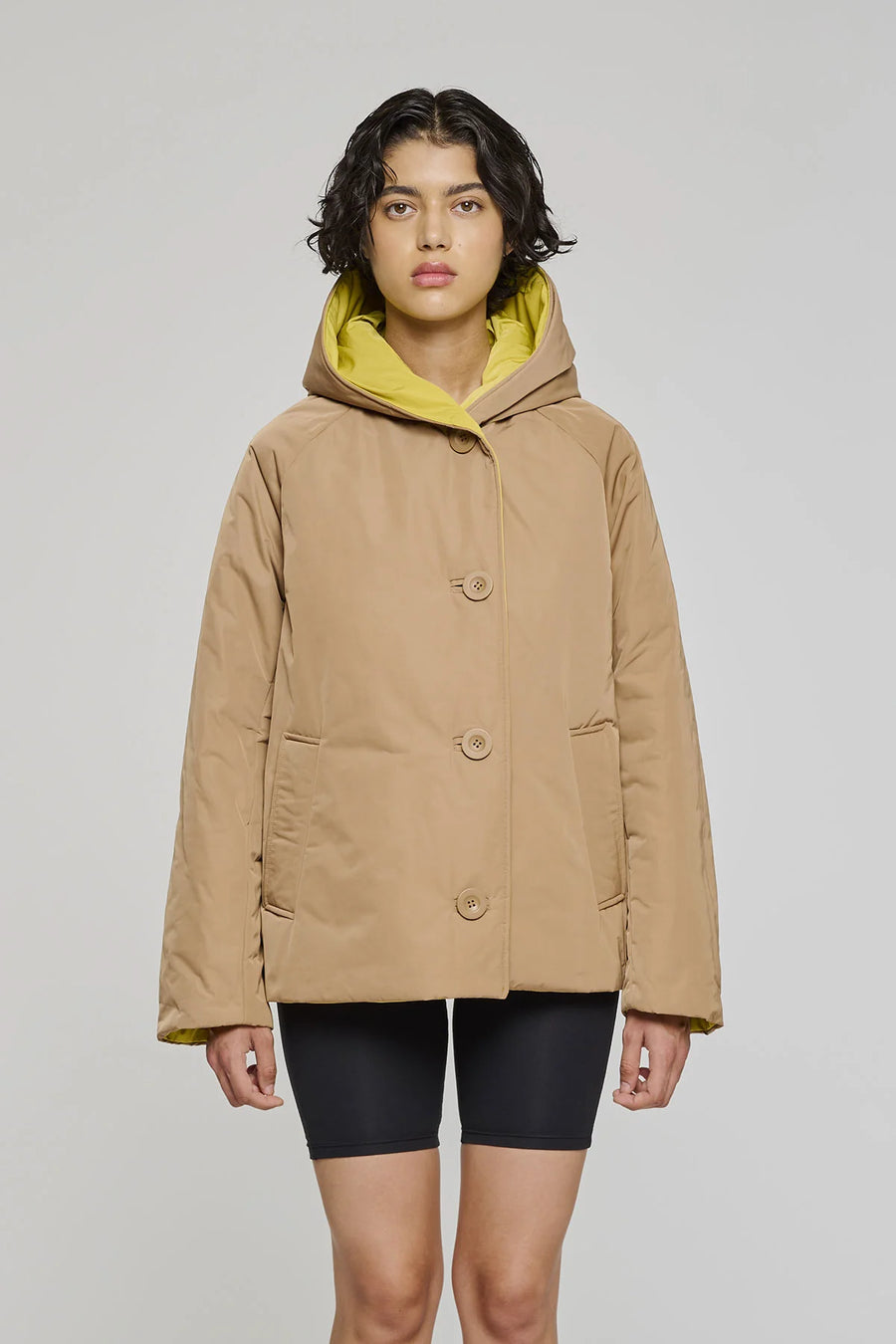 W5-9006 Giacca Nylon Reversibile Militare/Cammello 7714