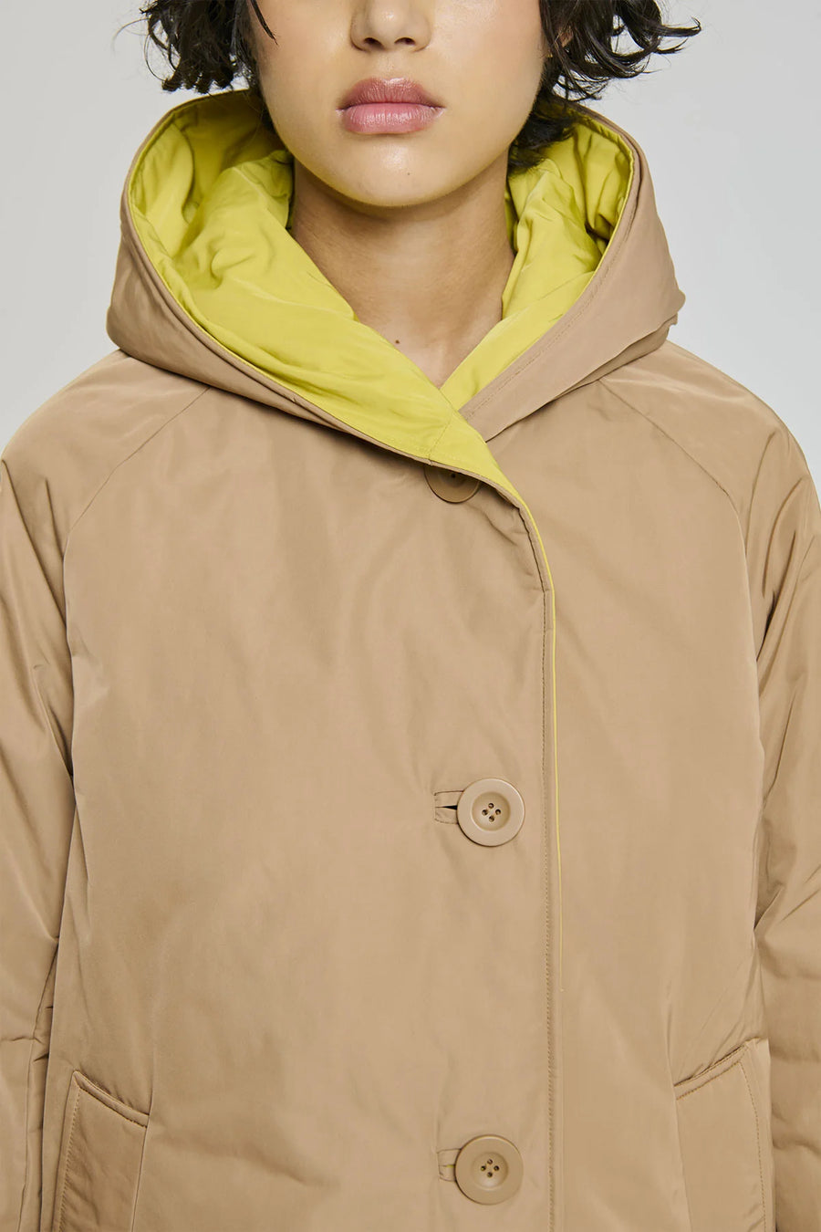 W5-9006 Giacca Nylon Reversibile Militare/Cammello 7714