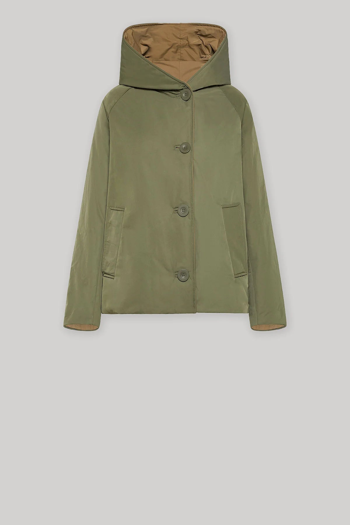 W5-9006 Giacca Nylon Reversibile Militare/Cammello 7714