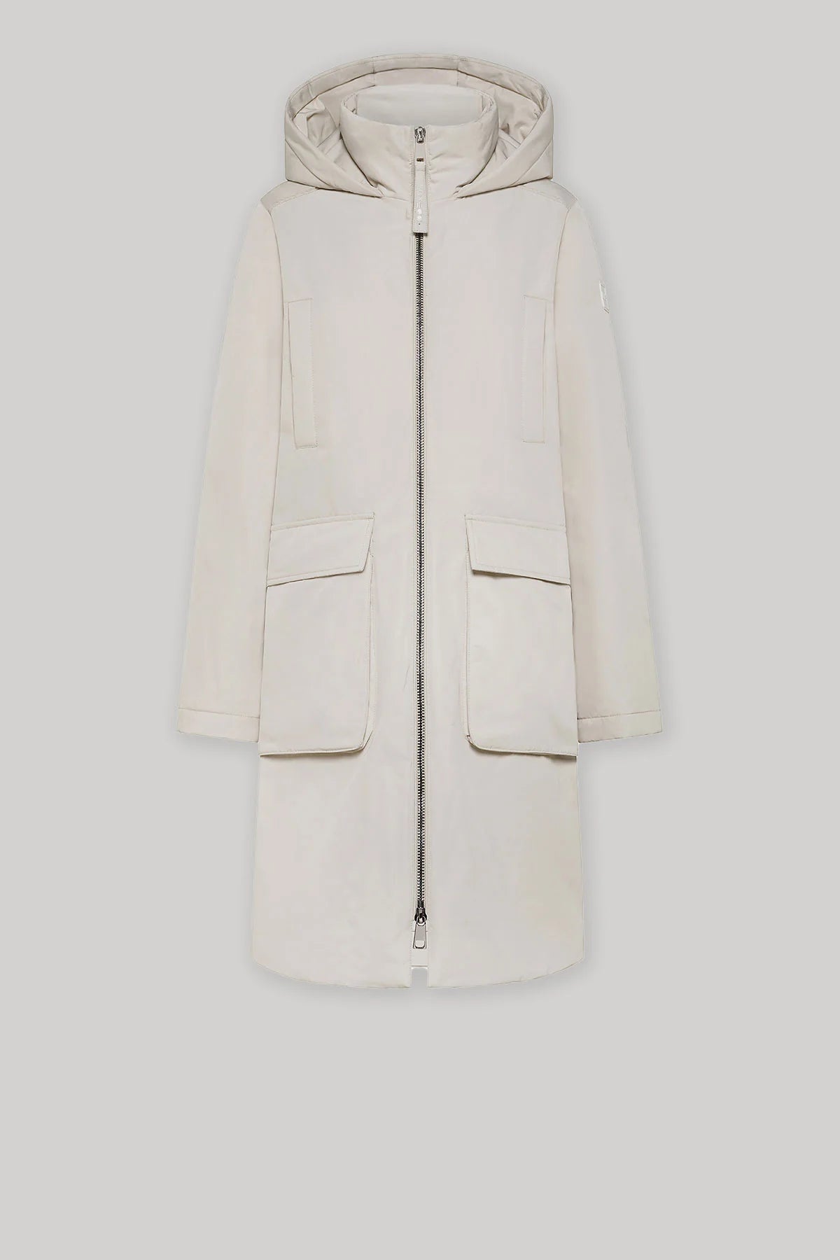 W5-9312 Giacca Lunga Nylon Panna 0040