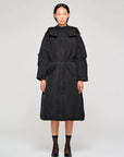 W5-9315 Giacca Lunga Nylon Nero 0990