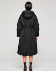 W5-9315 Giacca Lunga Nylon Nero 0990