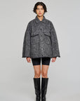 W5-9317 Giacca Corta Wool Black/Grey 0923