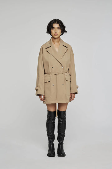 W5-9322 Trench Corto Cammello 0145