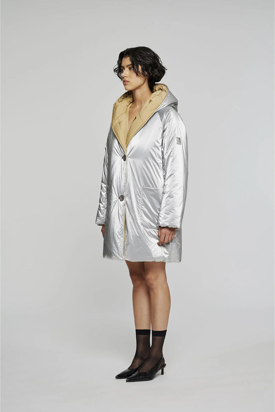 W5-9341 Giacca Nylon Reversibile Silver/Sand 9144