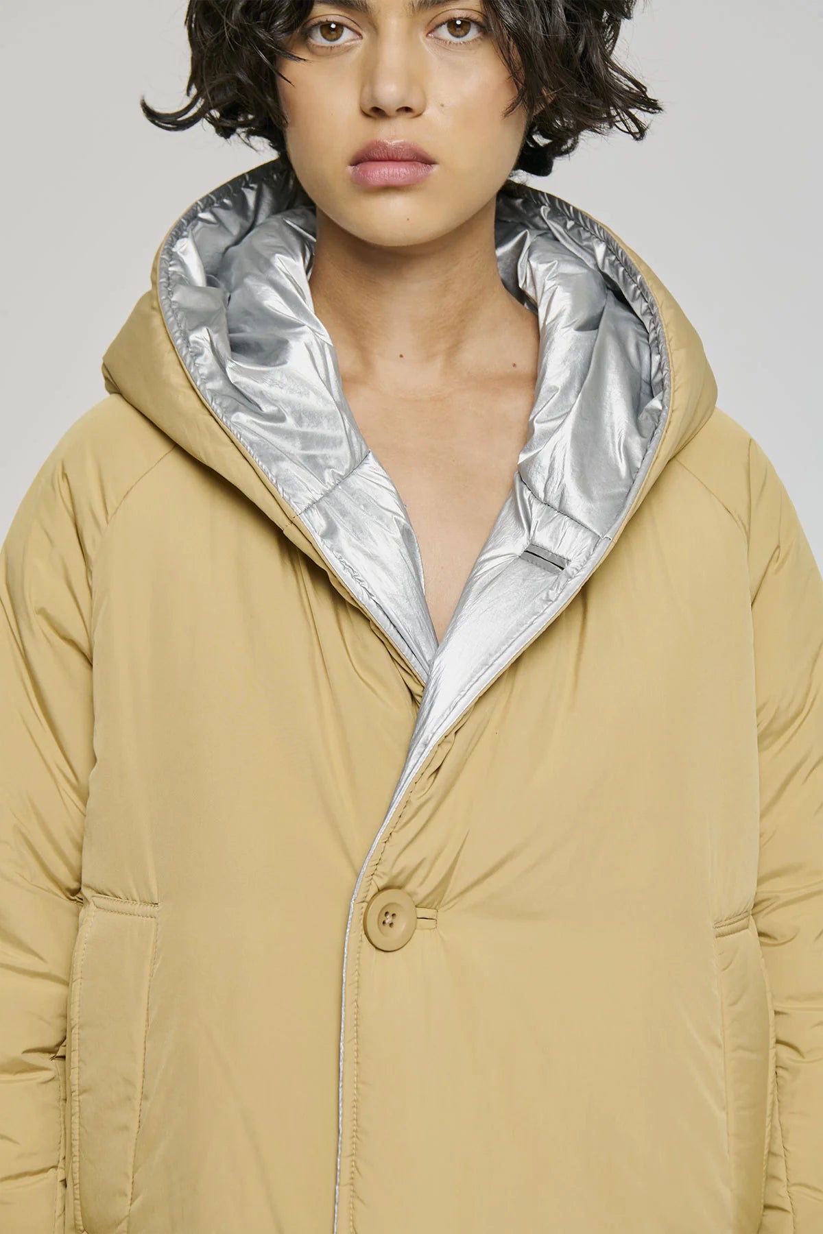 W5-9341 Giacca Nylon Reversibile Silver/Sand 9144