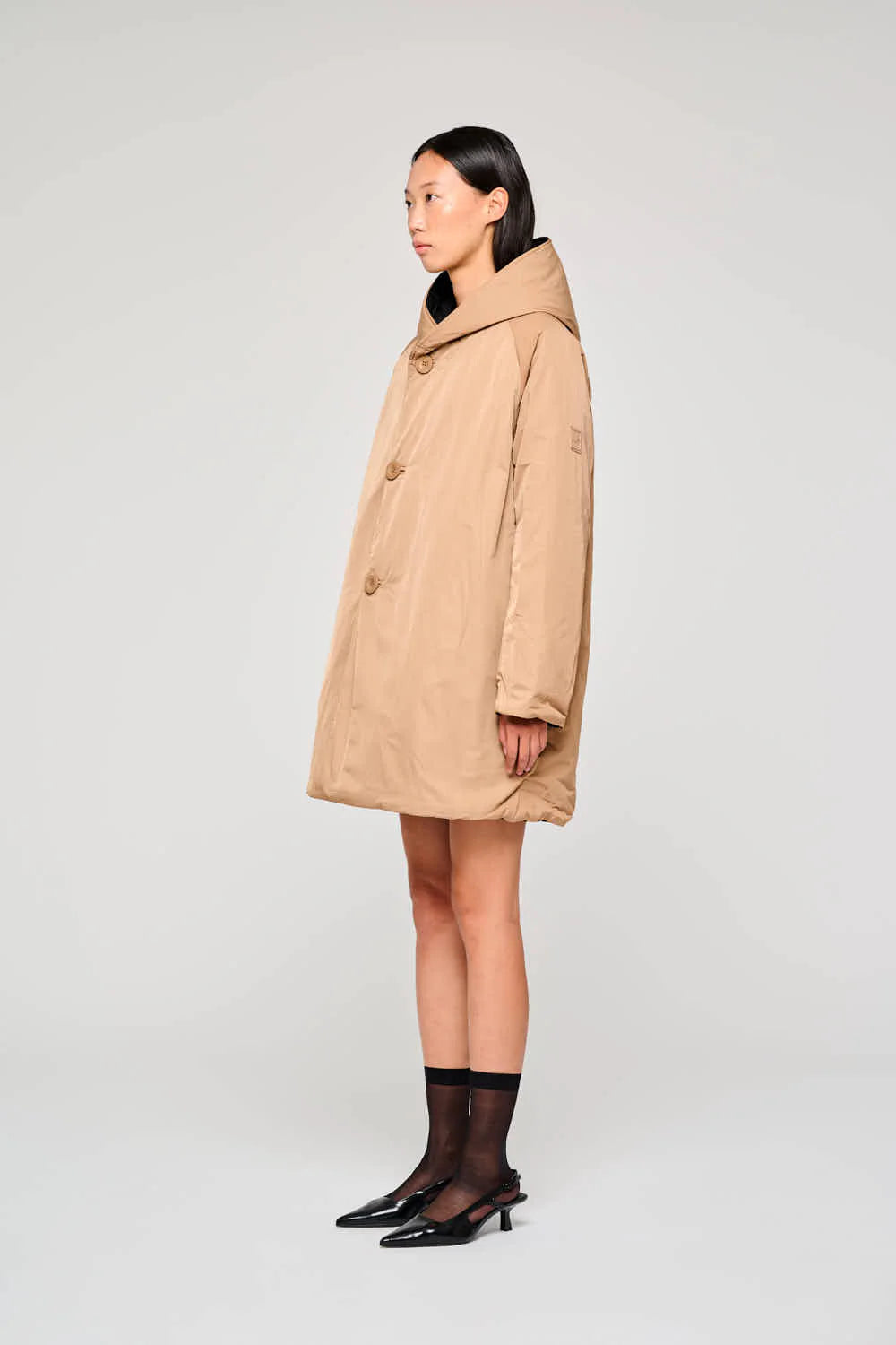 W5-9410 Giacca Nylon Reversibile Black/Cammello 9916