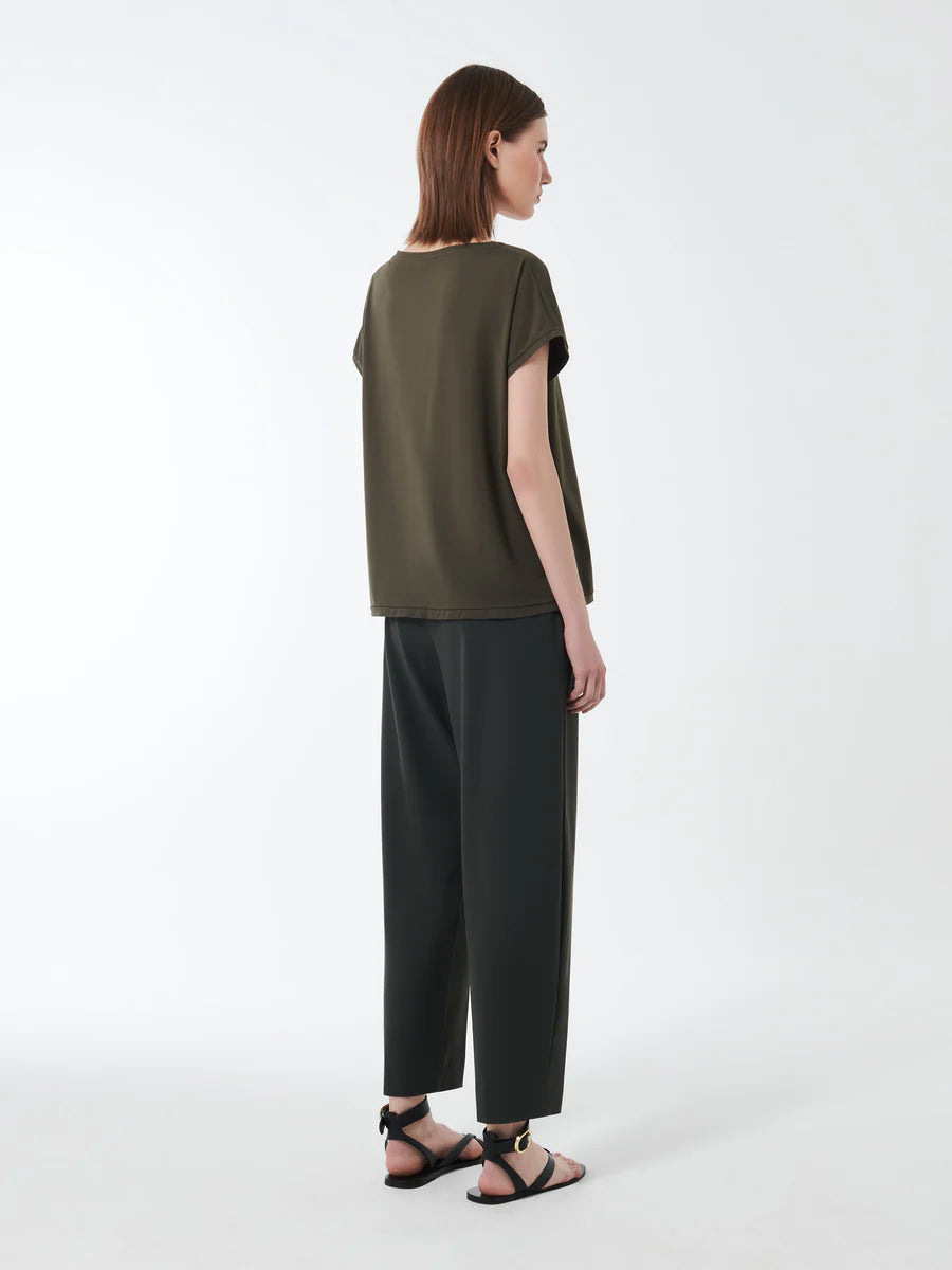 DS5-704 T-shirt Oxford Gdy Square Blue Black Woman