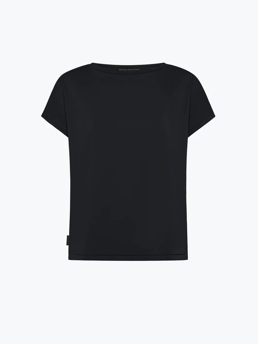 DS5-704 T-shirt Oxford Gdy Square Blue Black Woman